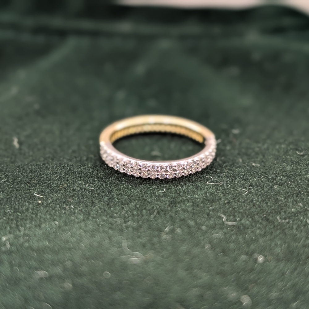 VAULT Pavé Crystal Eternity Ring in White and Gold - Size 8